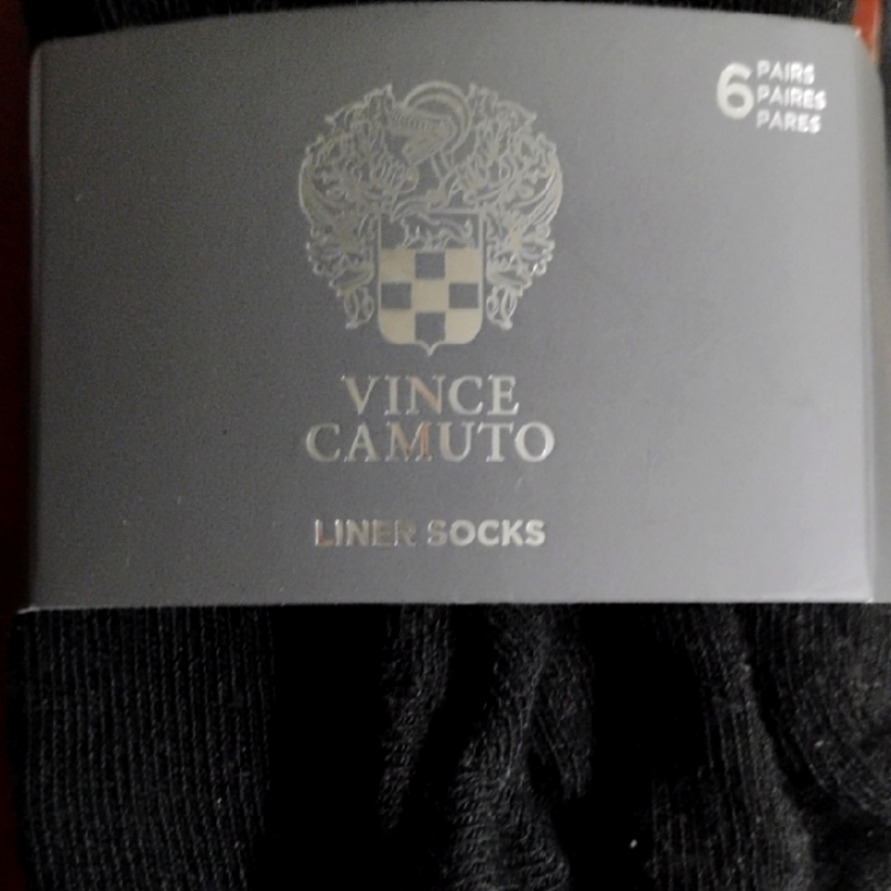 Vince Camuto Black Liner Socks - 6 Pack